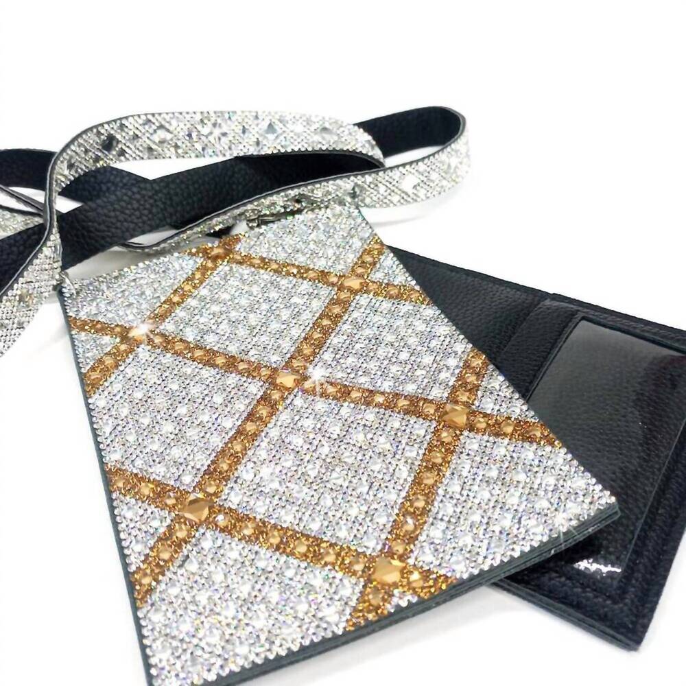 NEW JACQUELINE KENT wings of grace cell phone bag in gold and silver